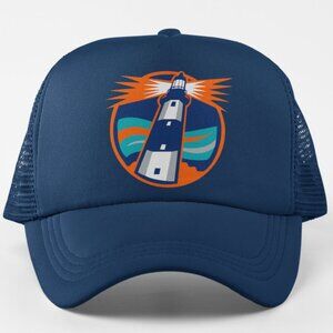 NEW York Islanders Lighthouse Foam Trucker Mesh Snapback Hat NAVY